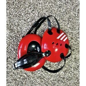 Adidas Red Black Wrestling Headgear One Size With Chin Cup